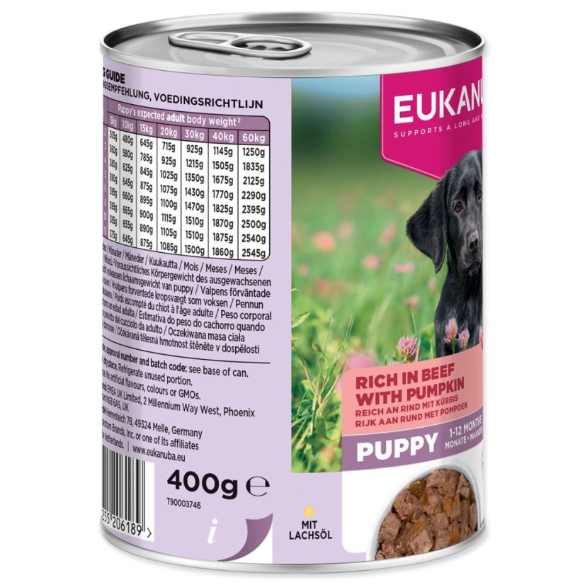 Konzerva EUKANUBA Puppy bohatá na hovězí s dýní 400 g