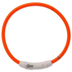 Obojek Dog Fantasy LED nylon oranžový 45cm