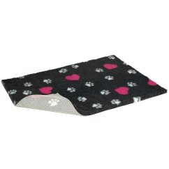 Vetbed protiskluz / Drybed grafitová srdce a packy, role 10 x 1,5 m, vlas 30 mm