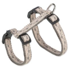 Postroj Trixie pro kočky s vodítkem  šedý/béžový 27–45 cm/13 mm, 1,20 m