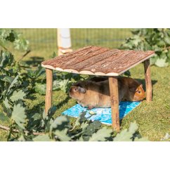 Přístřešek pro morčata/králíky, 45 x 27 x 35 cm, přírodní dřevo s kůrou