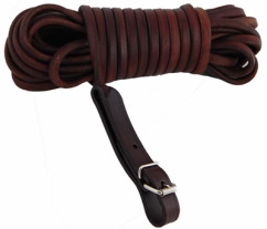 Barvářská šňůra ukončená přezkou - 6 mm, hnědá
