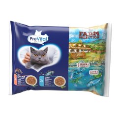 Prevital Farm Selection kočka losos a treska v omáčce, kapsa 85 g (4 pack) 