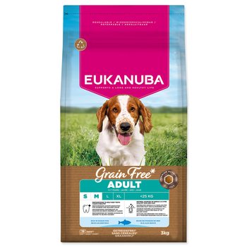 Krmivo EUKANUBA Grain Free Adult Small & Medium rich in ocean fish 3kg