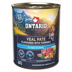 Konzerva Ontario Adult telecí pate s příchutí kurkumy 800g
