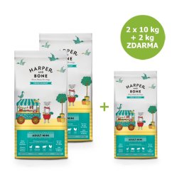 Harper and Bone Dog Adult Mini čerstvé z trhu  AKCE 2 x 10 kg + 2 kg ZDARMA