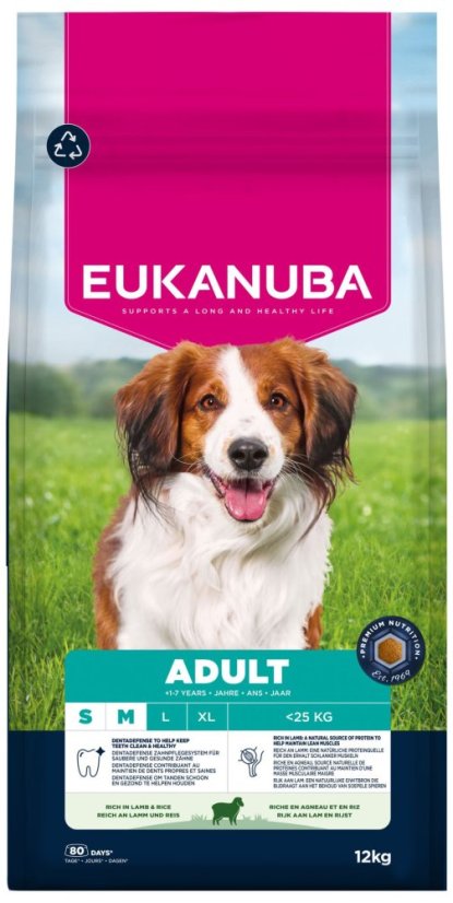 Krmivo EUKANUBA Adult Small and Medium rich in lamb 12kg