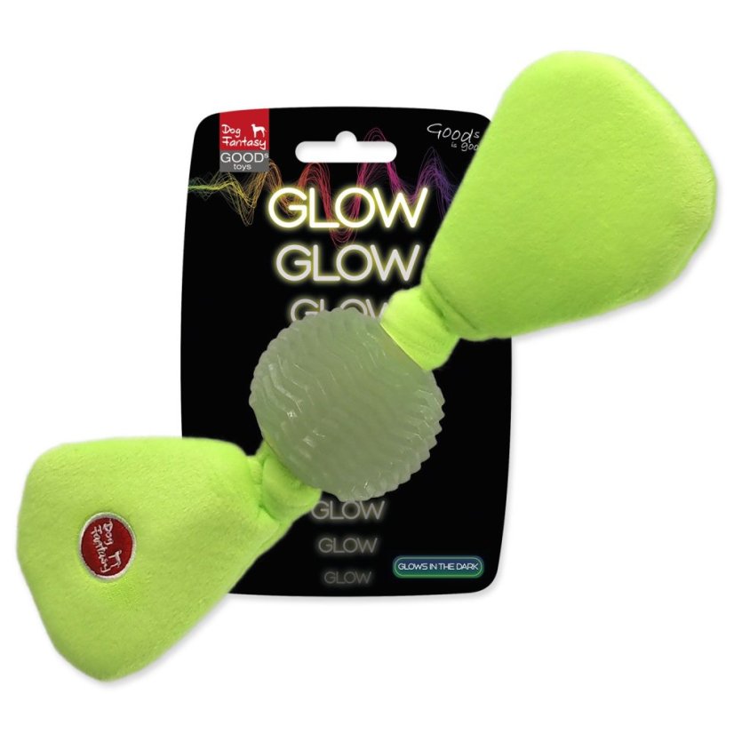 Hračka Dog Fantasy Glow míč bílý z TPR svítící ve tmě 25cm
