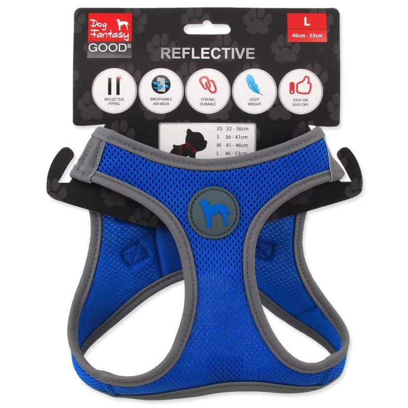 Postroj Dog Fantasy Puppy L modrý 46-53cm