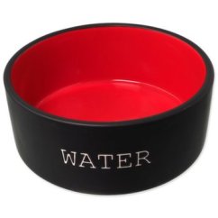 Miska Dog Fantasy keramická WATER černá/červená 13x5,5cm, 400ml