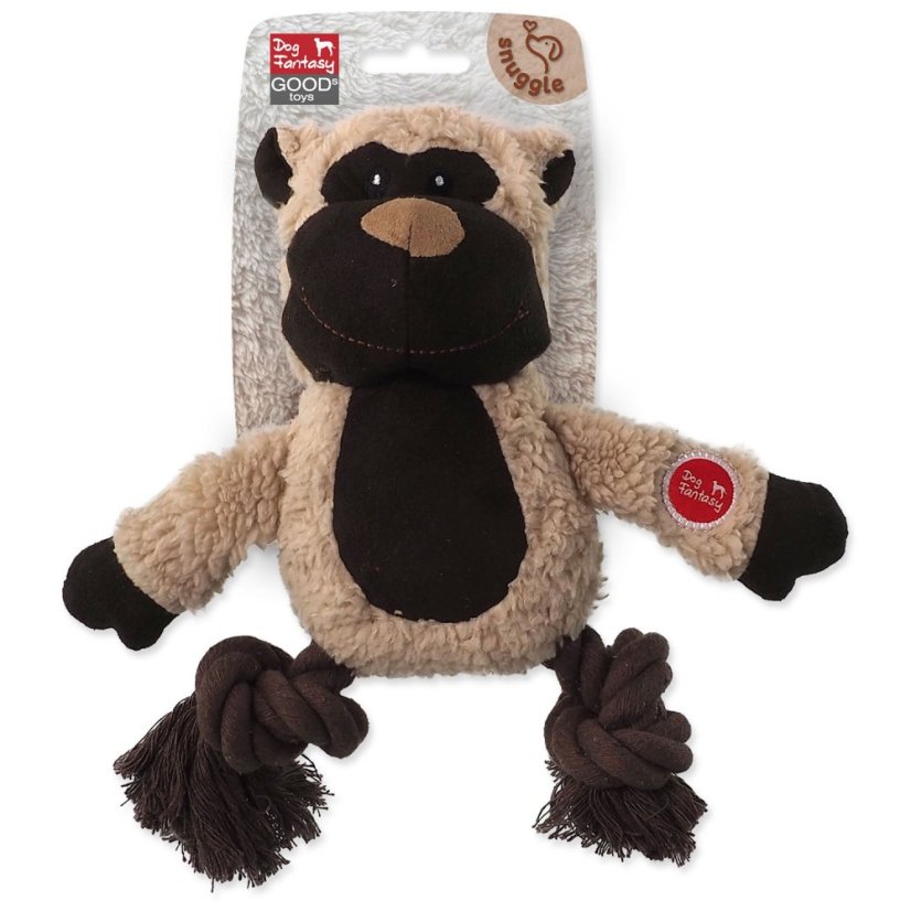 Hračka Dog Fantasy Snuggle mix zvířat s uzly a pískátkem 21cm