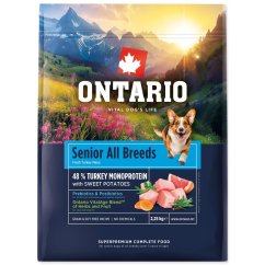 Krmivo Ontario Senior All Breeds Monoprotein Turkey & Sweet Potatoes 2,25kg