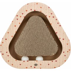 Škrabací karton VALENTINE triangl, s míčky a catnipem, 36 x 5 x 36/36 cm, meruňková - ZRUŠENO