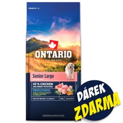Krmivo Ontario Senior Large Chicken & Sweet Potatoes 12kg+Pochoutka Ontario kachna 500g