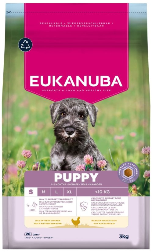 Krmivo EUKANUBA Puppy Small rich in fresh chicken 3kg