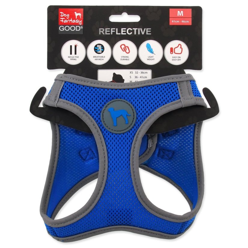 Postroj Dog Fantasy Puppy M modrý 41-46cm