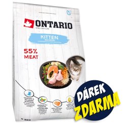 Krmivo Ontario Kitten Salmon 2kg + 4 kapsičky ZDARMA