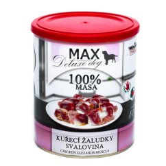 MAX Deluxe Dog kuřecí žaludky - svalovina, konzerva 800 g