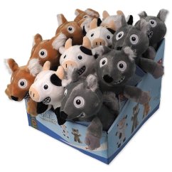 Hračky Dog Fantasy Playful Box Laughing zvířat pískací a šustící ocas mix 29cm 18ks