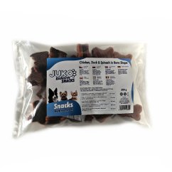 Chicken, duck & spinach in Bone Shape JUKO Snacks 500 g