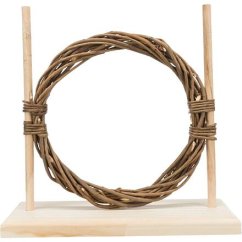 Agility set pro hlodavce - překážka, kruh, dřevo/proutí,  28 × 26 × 12 cm