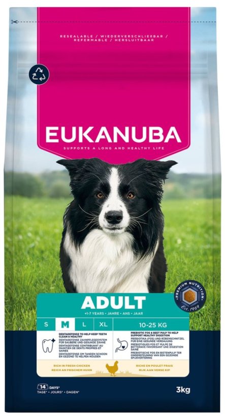 Krmivo EUKANUBA Adult Medium rich in fresh chicken 3kg