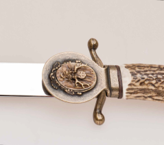 Myslivecký pasovací tesák + kožené pouzdro