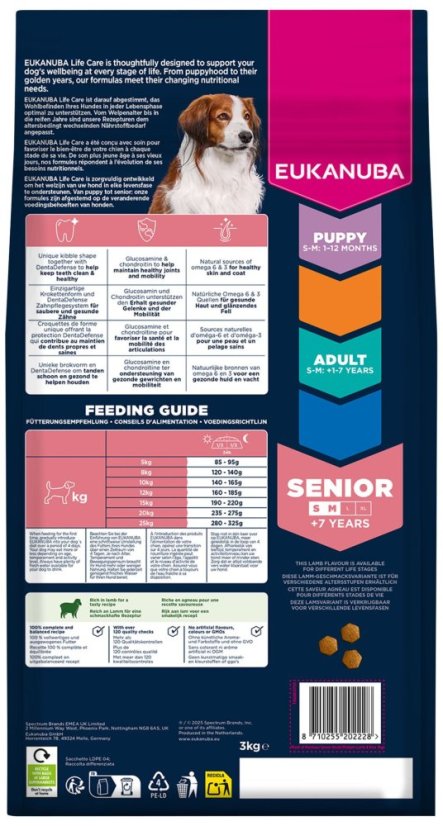 Krmivo EUKANUBA Senior Small and Medium rich in lamb 3kg