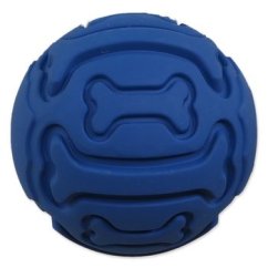 Míček Dog Fantasy gumový,  vzor kost  pískací modrý 7,5cm