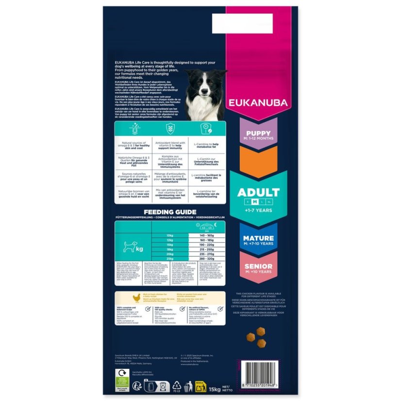 Krmivo EUKANUBA Adult Medium rich in fresh chicken 15kg