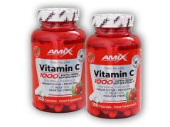 2x Vitamin C 1000mg + Rose Hips 100 cps