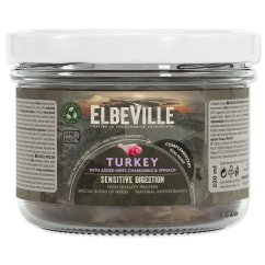 Sklenice Elbeville Dog Sensitive Digestion, krůtí s přidanou mátou, heřmánkem a špenátem 220ml