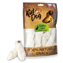 KIDDOG 100% Natural Snack, králičí nožky se srstí 12 cm, 10 ks / bal.