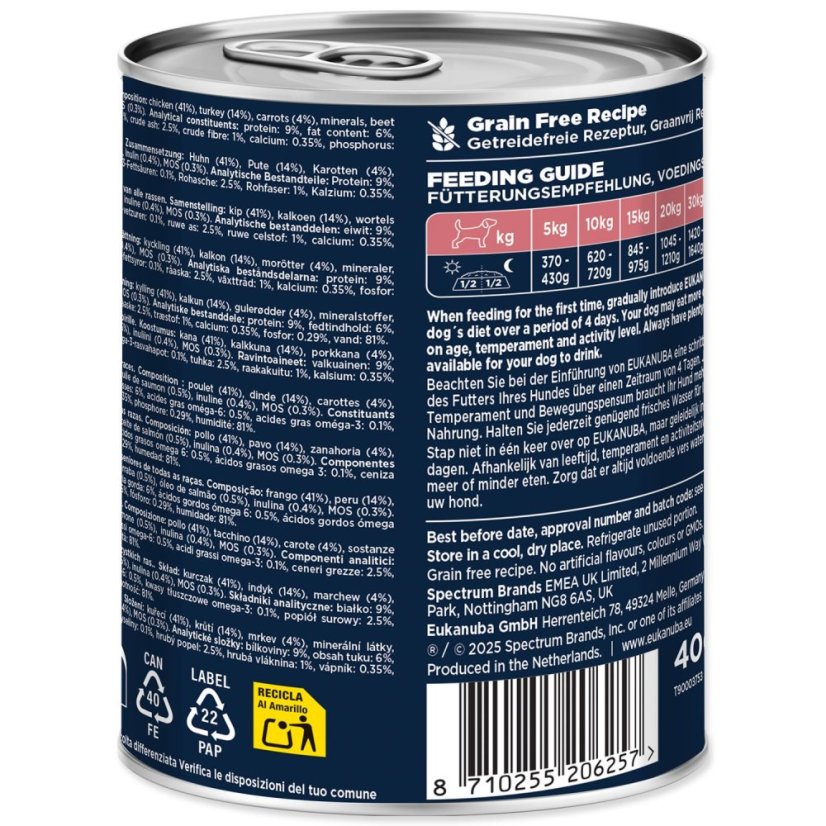 Konzerva EUKANUBA Senior bohatá na krůtí s mrkví 400 g