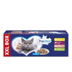 PreVital kočka Gigabox mix příchutí v omáčce, kapsa 100 g (48 pack)