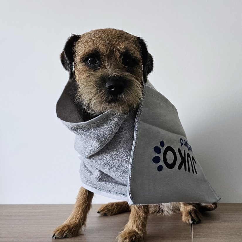 Ručník pro psa stříbrný JUKO 30 x 90 cm