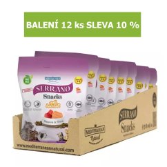 Serrano Snack Cat AntiHairball Salmon & Tuna 50 g (12 ks) SLEVA 10 %