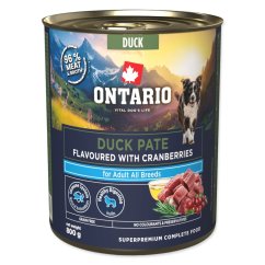 Konzerva Ontario Adult kachní pate s příchutí brusinek 800g