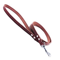 Vodítko Tamer Kožené Klasik hnědé, šíře 1,4cm, délka 115cm