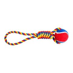 Vrhací přetahovadlo HipHop Dog s tenisákem 6 cm, 36 cm /130 g zelená, modrá, žlutá