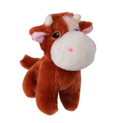 Hračka pes - plyšová kráva pískací 14 cm