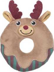 Xmas Moose Donut, vánoční plyšový kroužek-los, 14 cm