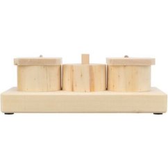 Snack Cups - interaktivní hra pro králíčky, 15 x 4,5 x 6 cm, dřevo