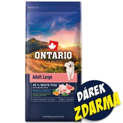 Krmivo Ontario Adult Large Fish & Brown Rice 12kg+Pochoutka Ontario kachna 500g