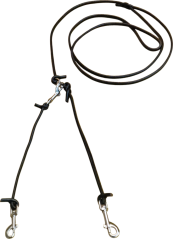 Vypouštěcí vodítko pro dva psy z kulaté kůže