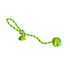 Vrhací lano s míčem HipHop Dog bavlněný 41 cm 85 g limetková, zelená