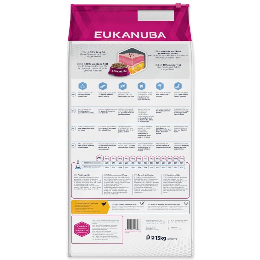 Krmivo EUKANUBA Daily Care Adult Large & Giant Weight Control 15kg