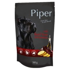 PIPER s hovězími játry a bramborami, kapsička pro psy 500 g