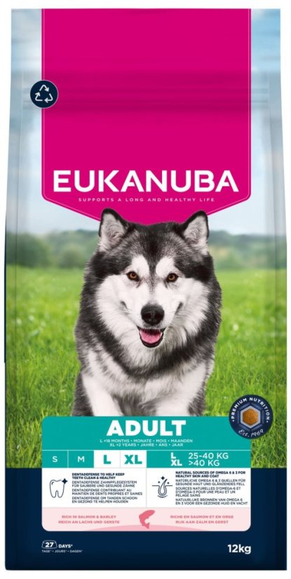 Krmivo EUKANUBA Adult Large rich in salmon and barley 12kg