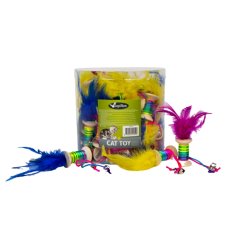 Váleček barevný s pružinou a peřím 4,7 cm 